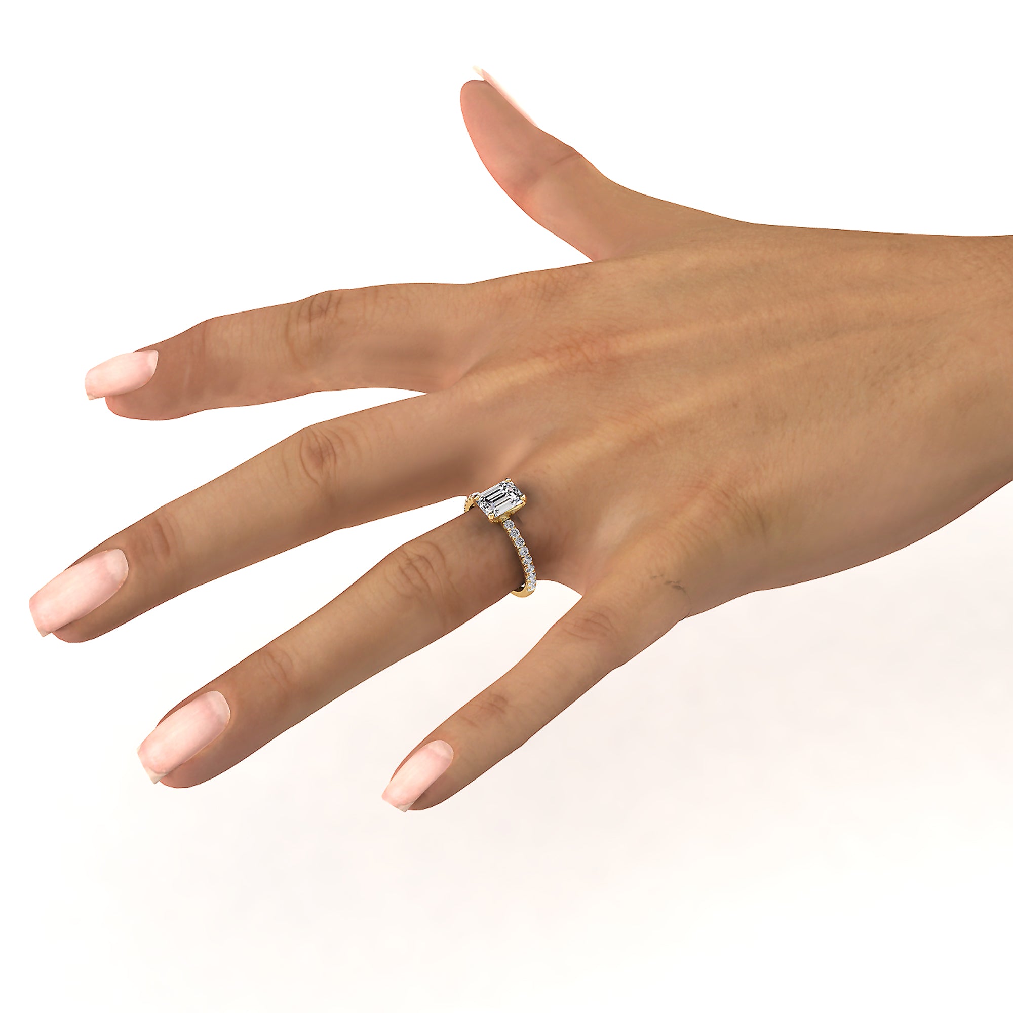 Emerald Solitaire Classic Engagement Ring