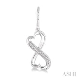 Silver Infinity Heart Shape Diamond Earrings