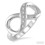 Silver Infinity Shape Diamond Ring
