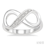Silver Infinity Shape Diamond Ring
