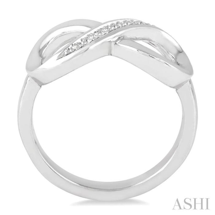 Silver Infinity Shape Diamond Ring