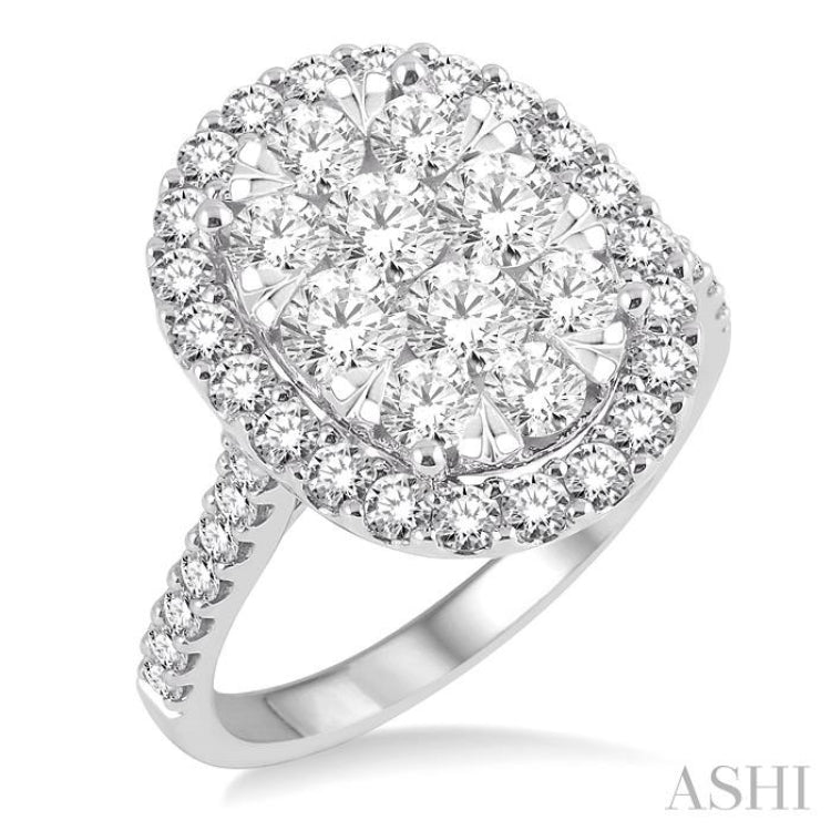 Oval Shape Lovebright Bridal Diamond Engagement Ring