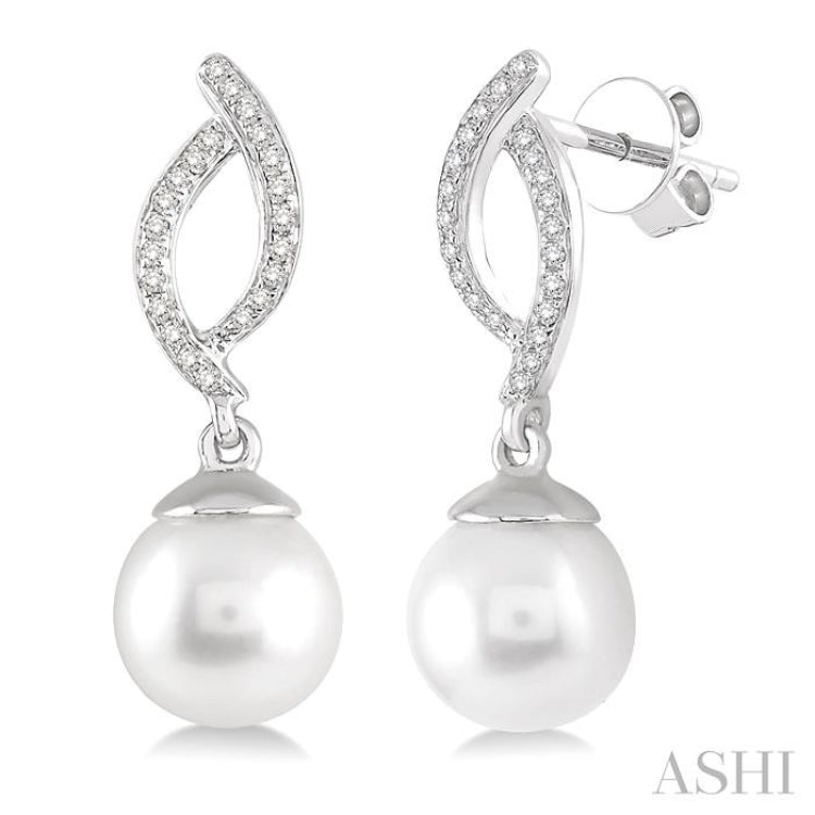 Pearl & Diamond Earrings