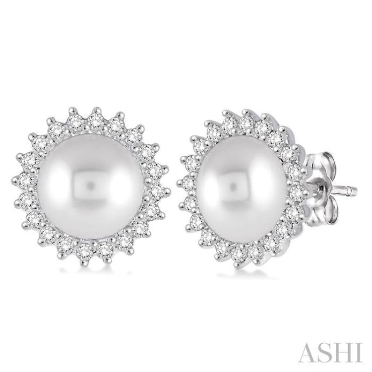 Pearl & Diamond Earrings