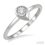 Pear Shape Light Weight Diamond Promise Ring