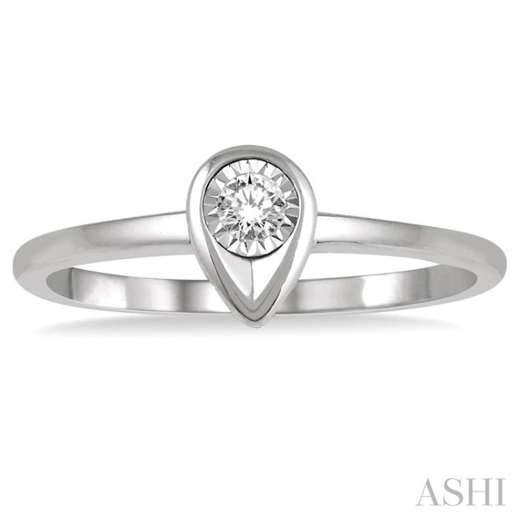 Pear Shape Light Weight Diamond Promise Ring