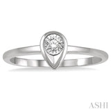 Pear Shape Light Weight Diamond Promise Ring