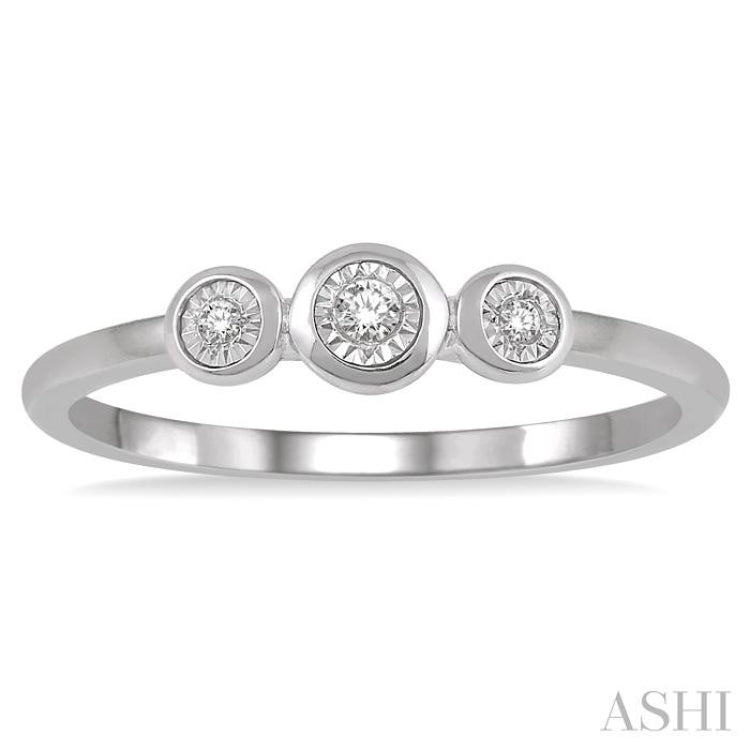 Three Stone Light Weight Diamond Promise Ring