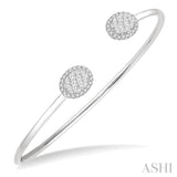 Oval Shape Lovebright Essential Cuff Open Diamond Bangle