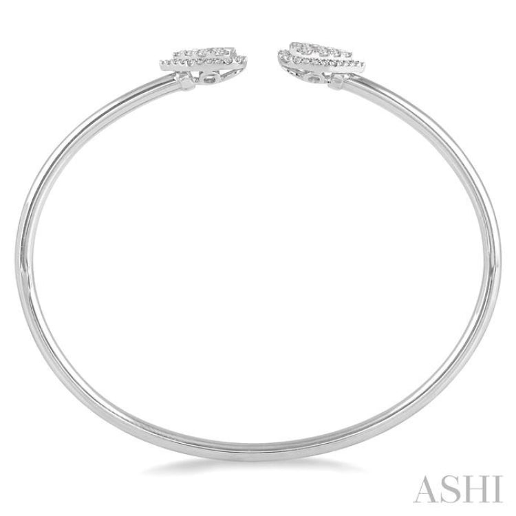 Pear Shape Lovebright Essential Cuff Open Diamond Bangle