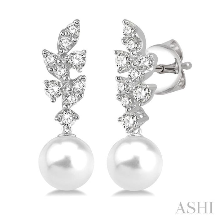 Pearl & Diamond Earrings