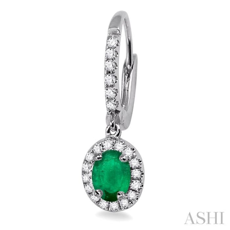 Oval Shape Gemstone & Diamond Earrings