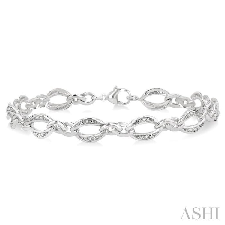 Silver Infinity Shape Diamond Bracelet