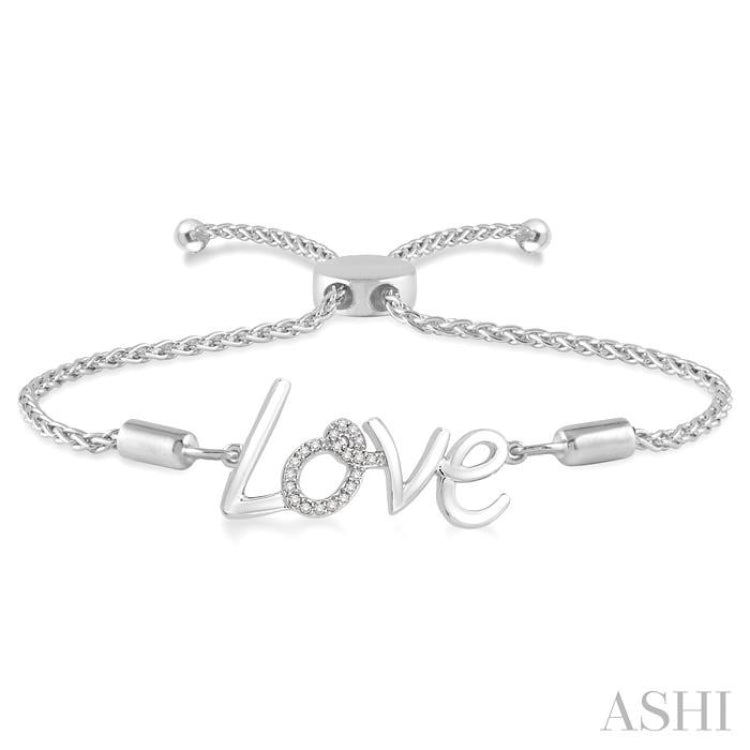 Silver Love Lariat Diamond Bracelet