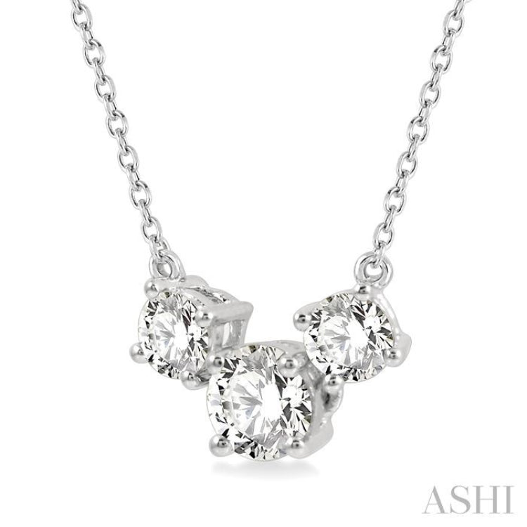 Three Stone Diamond Necklace