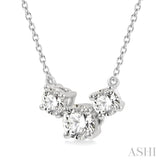 Three Stone Diamond Necklace