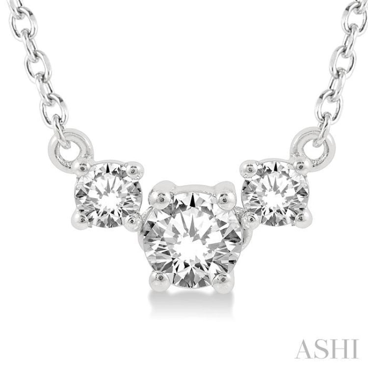 Three Stone Diamond Necklace
