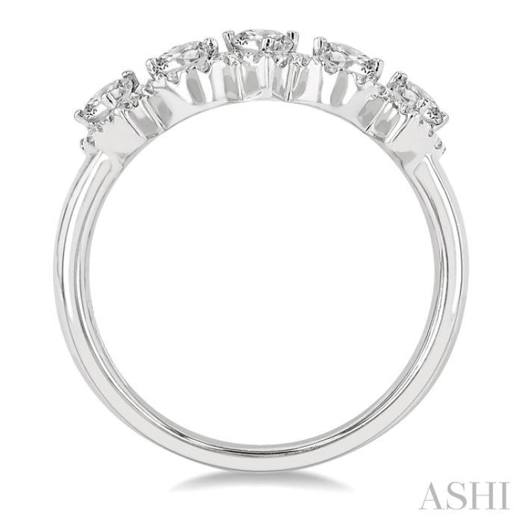 Pear Shape 5 Stone Diamond Wedding Band