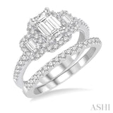 Past Present & Future Baguette Diamond Wedding Set