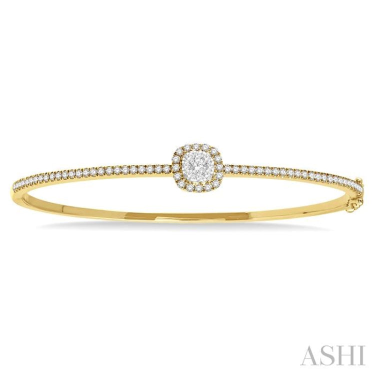 Stackable Cushion Shape Lovebright Diamond Bangle
