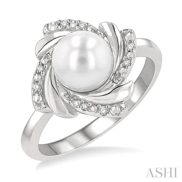 jouete DIAMOND×PEARL fork ring SILVER925 Sterling Silver Pearl and Diamond Ring