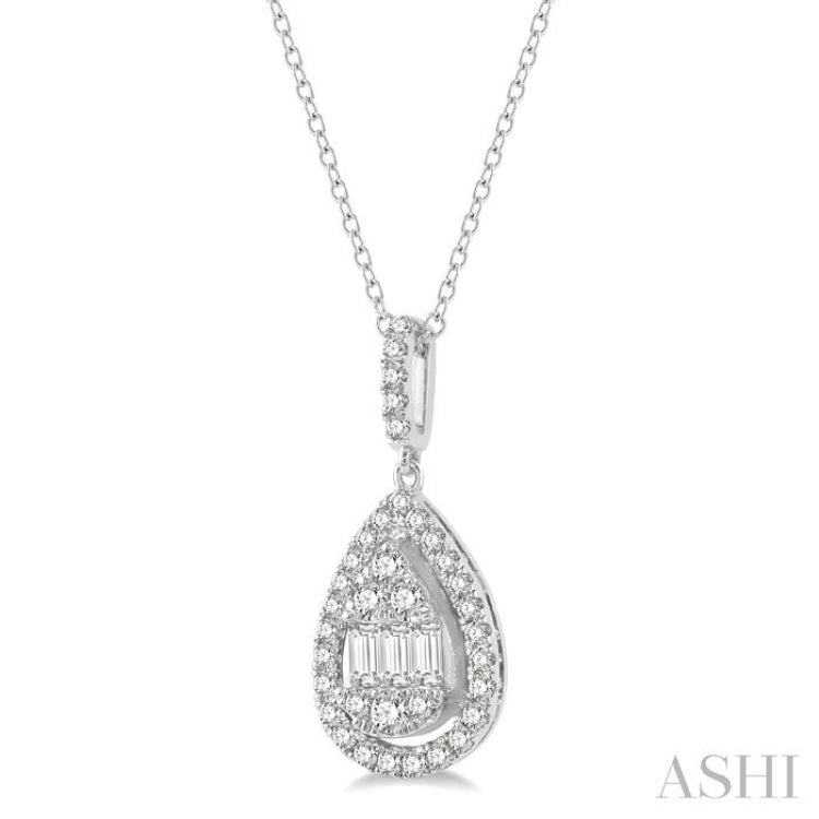 Pear Shape Fusion Diamond Pendant