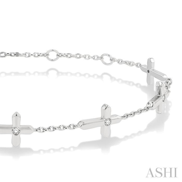 Cross Diamond Station Bracelet