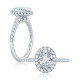 Round Cut Diamond Split Shank Crossover Engagement Ring