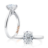 Round Cut Diamond Engagement Ring with True Pavé Diamond Band