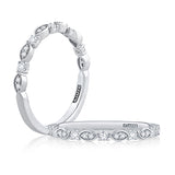 Round and Marquise Shape Diamond Half Way Anniversary Band