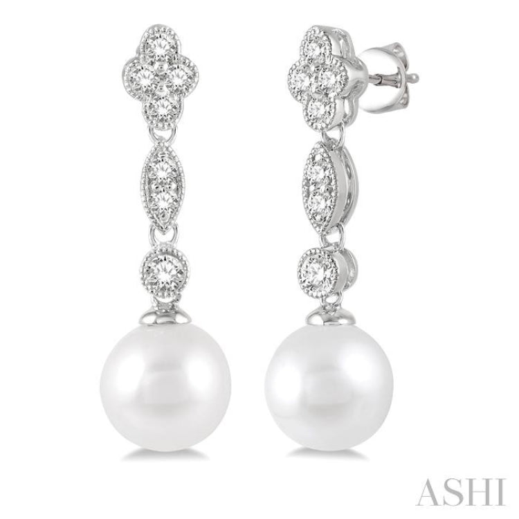 Pearl & Diamond Earrings