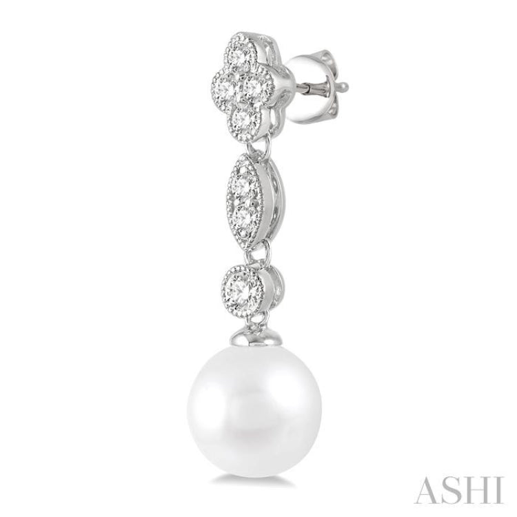 Pearl & Diamond Earrings