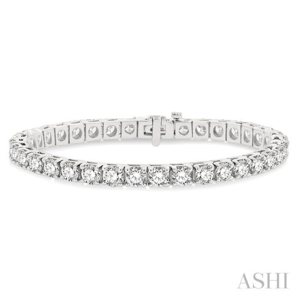 12 Ctw Square Shape Round Cut Diamond Tennis Bracelet in 14K White Gold