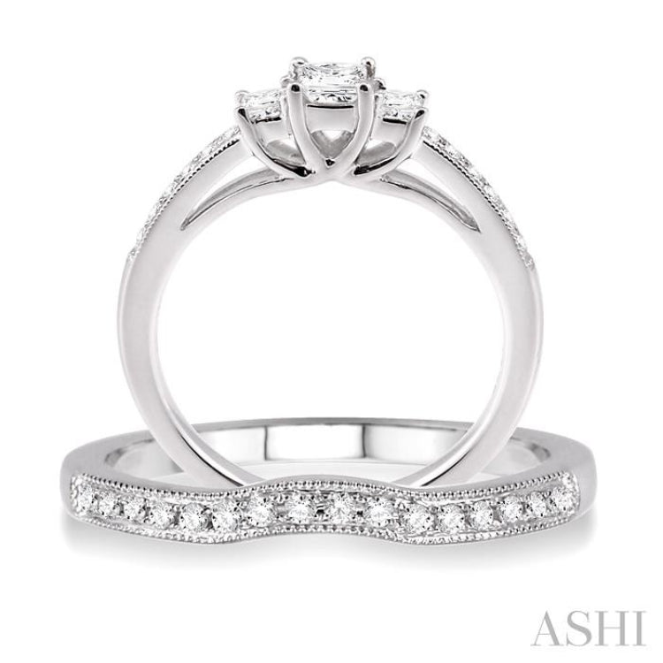 Past Present & Future Diamond Wedding Set