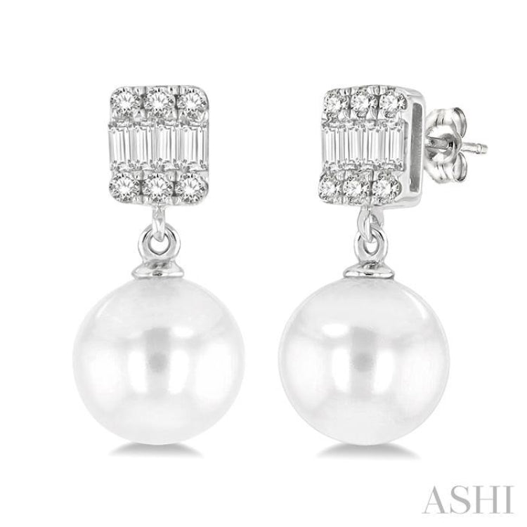 Pearl & Diamond Earrings