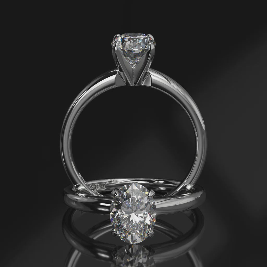 2.20mm Comfort Fit Oval Solitaire Engagement Ring
