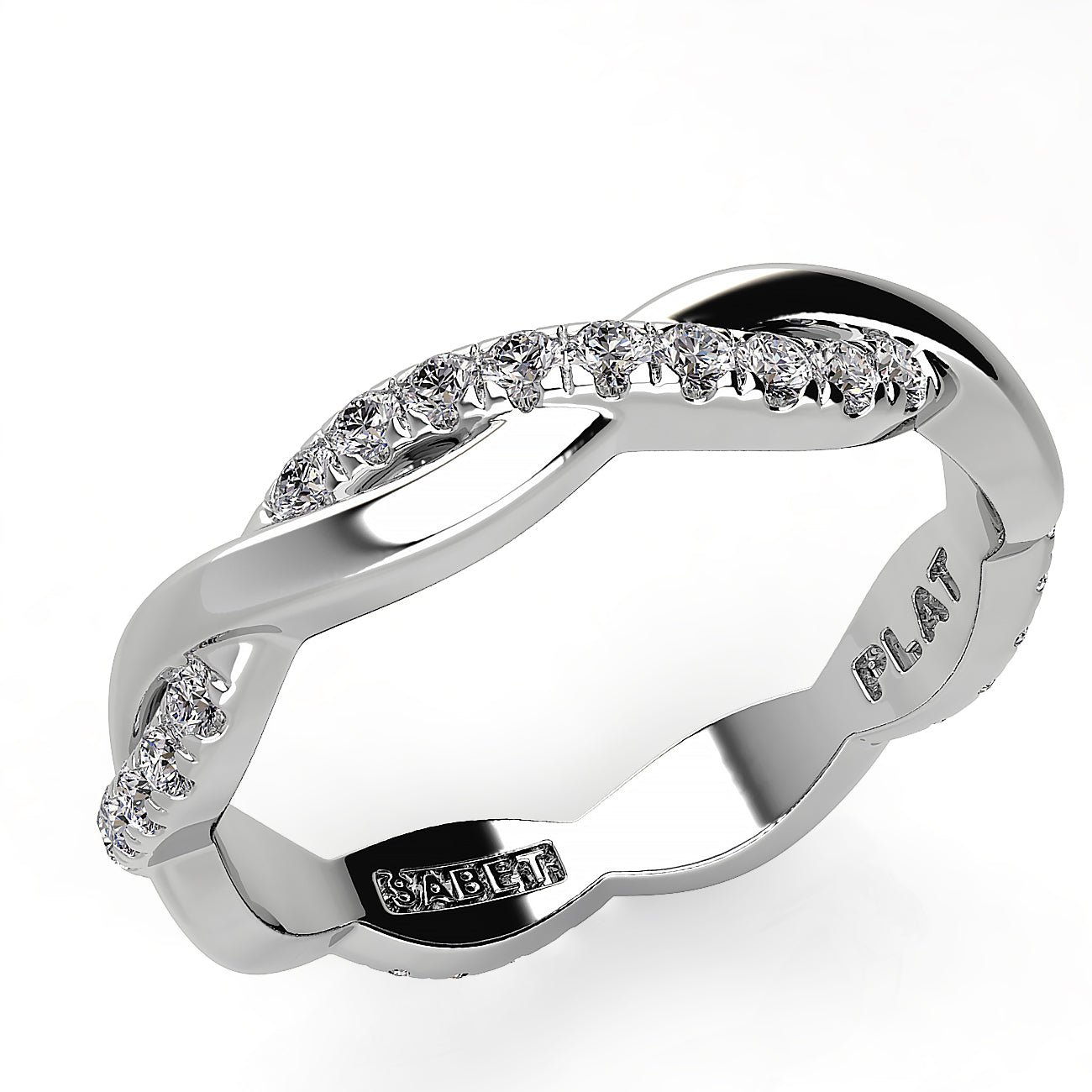 Entwined Half Twine Eternity Wedding Band 0.23ct