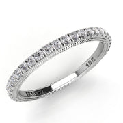 Diamond Wedding Band With Dual Side MilGrain