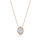 17" Vertical Oval Bloom Diamond Necklace