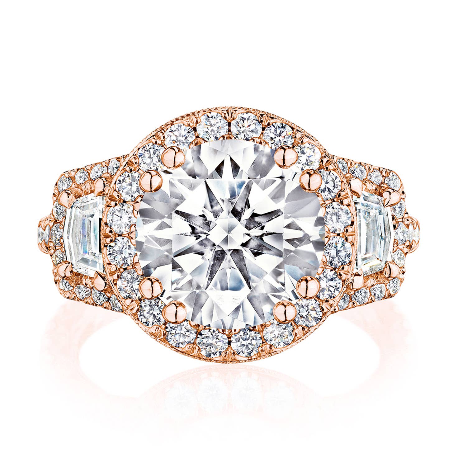 Round 3-Stone Engagement Ring