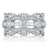 Round and Baguette Diamond Design Eternity Band