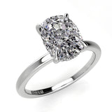 3.07 ctw CUSHION LAB GROWN DIAMOND HIDDEN HALO RING 18k White Gold, F,VS1| IGI Certified