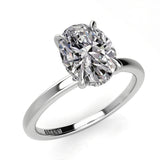 3.07 ctw OVAL LAB GROWN DIAMOND HIDDEN HALO RING 18k White Gold, F,VS1| IGI Certified