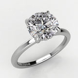 3.07 ctw ROUND LAB GROWN DIAMOND HIDDEN HALO RING 18k White Gold, F,VS1| IGI Certified