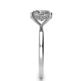 3.07 ctw CUSHION LAB GROWN DIAMOND HIDDEN HALO RING 18k White Gold, F,VS1| IGI Certified