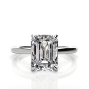 3.07 ctw EMERALD LAB GROWN DIAMOND HIDDEN HALO RING 18k White Gold, F,VS1| IGI Certified
