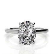 3.07 ctw OVAL LAB GROWN DIAMOND HIDDEN HALO RING 18k White Gold, F,VS1| IGI Certified