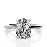 3.07 ctw OVAL LAB GROWN DIAMOND HIDDEN HALO RING 18k White Gold, F,VS1| IGI Certified