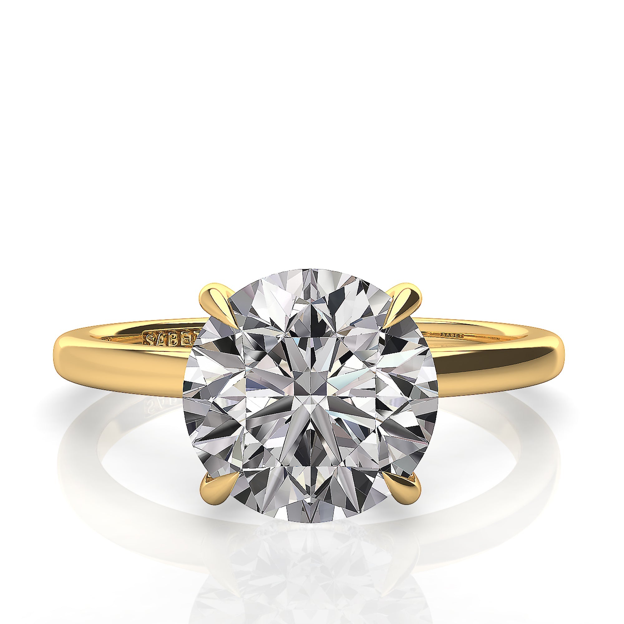 Solitaire Round Hidden Halo Engagement Ring