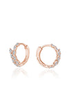 Medium Hoop Pear Diamond Earrings in 18k Rose Gold